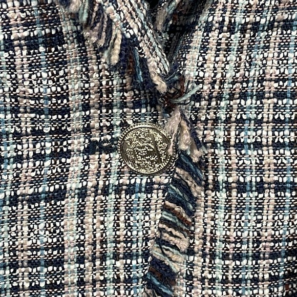 New Laundry by Shelli Segal Tweed Blazer with Fringe Detail Jacket Sz XS - Picture 5 of 16